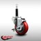 Service Caster 3.5'' SS Red Poly Swivel 3/4'' Expanding Stem Caster with Brake SCC-SSEX20S3514-PPUB-RED-TLB-34 - alternate 3